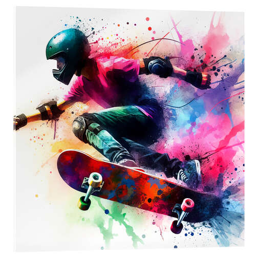 Quadro em acrílico Skater in watercolour