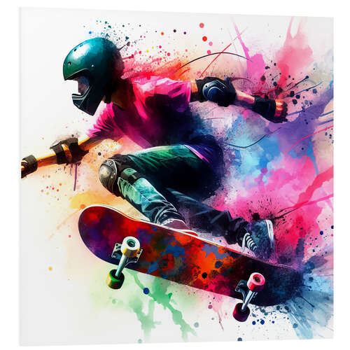 Foam board print Skater in watercolour