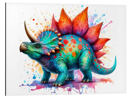 Stampa su alluminio Dinosaur in watercolour III