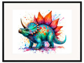 Gerahmter Kunstdruck Dinosaurier in Aquarell III