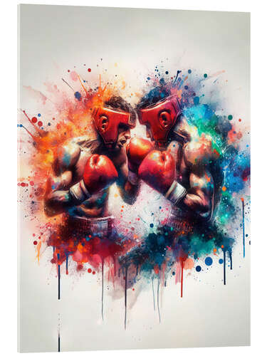 Akrylbillede Boxing match in watercolour