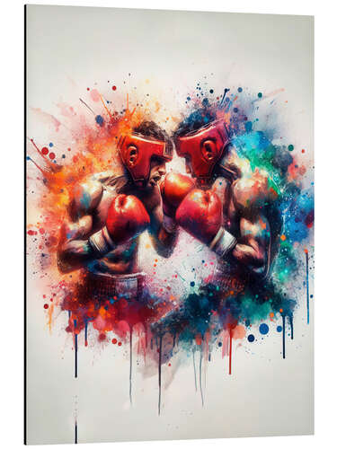 Aluminiumtavla Boxing match in watercolour