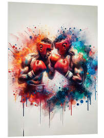 Foam board print Boxing match in watercolour