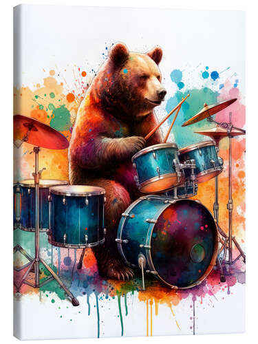 Lienzo Bear on drums