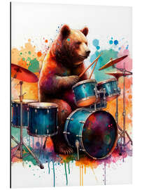 Magnettafel Bär am Schlagzeug