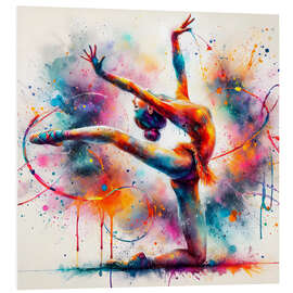 Foam board print Rhythmic gymnastics in watercolour