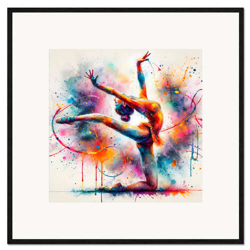 Kehystetty taidepainatus Rhythmic gymnastics in watercolour