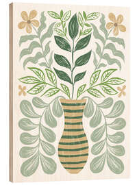 Wood print Green Bouquet