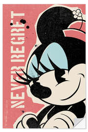 Selvklebende plakat Miso Mouse Never Regret