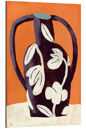 Alumiinitaulu Black vase, still life with white flowers