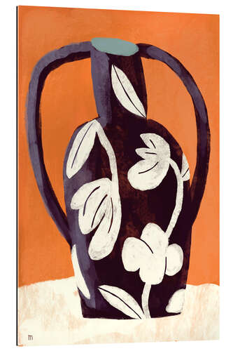 Gallery print Black vase, still life with white flowers