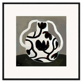Gerahmter Kunstdruck Schwarze Arlequin-Vase