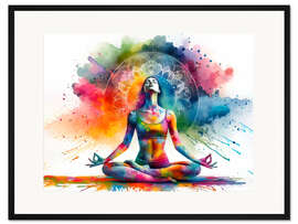 Gerahmter Kunstdruck Yoga-Übung IV