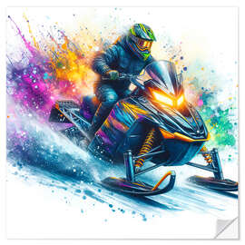 Naklejka na ścianę Snowmobile in Watercolor II