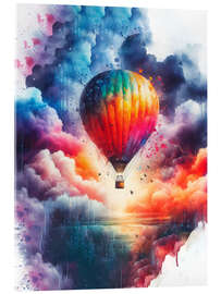 Akrylbilde Hot Air Balloon in Watercolor