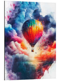 Aluminium print Hot Air Balloon in Watercolor