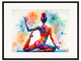 Gerahmter Kunstdruck Yoga-Übung III