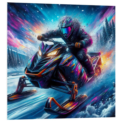 PVC print Snowmobile in Watercolor I