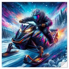 Wall sticker Snowmobile in Watercolor I