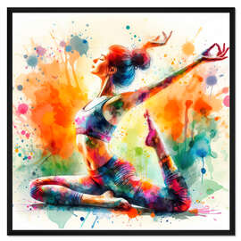 Gerahmter Kunstdruck Yoga-Übung I