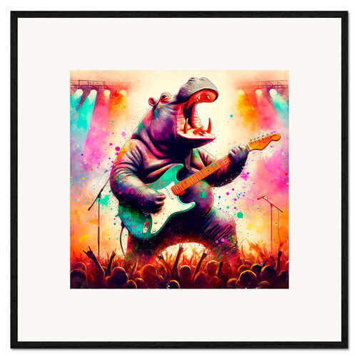 Framed art print Hippopotamus in Concert