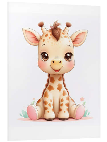 Tableau en PVC Cute Baby Giraffe