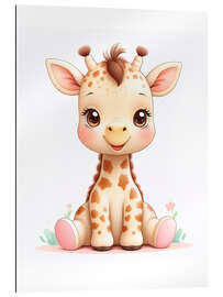 Quadro em plexi-alumínio Cute Baby Giraffe