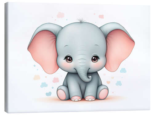 Stampa su tela Pretty Baby Elephant