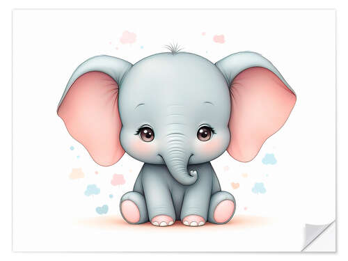 Wandsticker Hübscher Baby Elefant