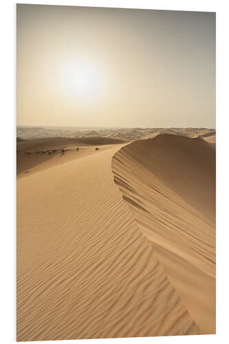 Hartschaumbild Sonnenuntergang in der Rub al Chali Wüste, Abu Dhabi