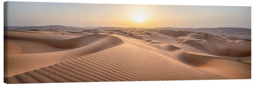 Canvas-taulu Sunset over the sand dunes