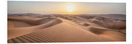 Foam board print Sunset over the sand dunes