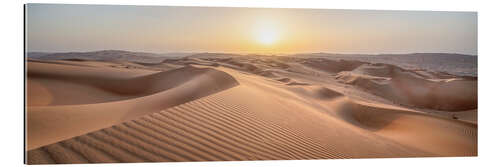 Quadro em plexi-alumínio Sunset over the sand dunes