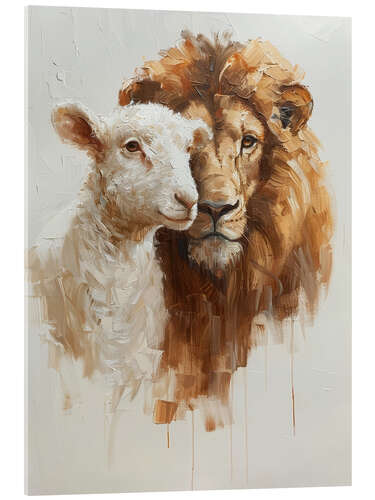 Tableau en verre acrylique Lion and Lamb