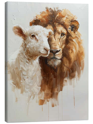 Canvas print Lion and Lamb