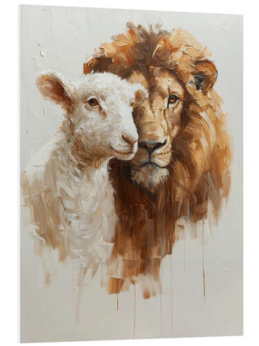 Foam board print Lion and Lamb