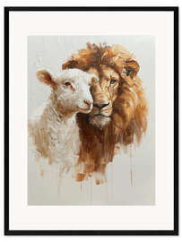 Framed art print Lion and Lamb
