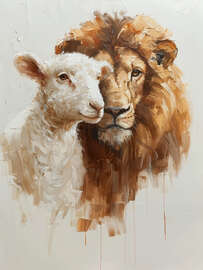 Magnettafel Löwe und Lamm