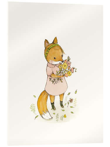 Acrylglasbild Fuchs mit Blümchen