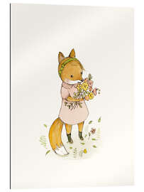 Quadro em plexi-alumínio Fox with flowers