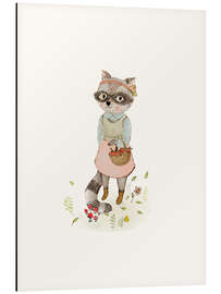 Magnettafel Waschbär mit Äpfeln