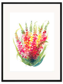Gerahmter Kunstdruck Wildblumen-Fantasie