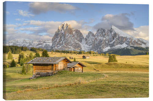 Leinwandbild Seiser Alm im goldenen Licht