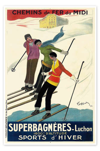 Poster Superbagnères Luchon Vintage Ski