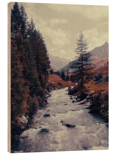 Stampa su legno Mountain River