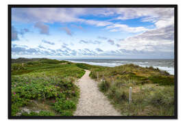 Gerahmter Kunstdruck Dünenpfad bei Rantum auf Sylt