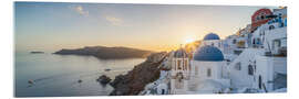 Acrylic print Oia sunset panorama