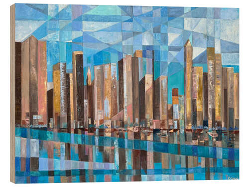 Quadro de madeira Cityscape New York Skyline