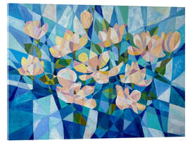 Acrylglas print Beautiful flowers on sky blue