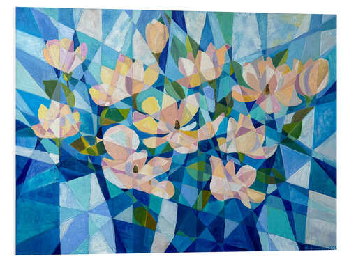 Foam board print Beautiful flowers on sky blue